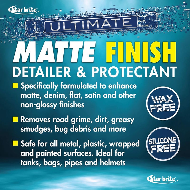 ستار برايت Ultimate Matte Finish Speed Detailer & UV Protectant - واقي لللمسة النهائية غير اللامعة للأغطية والدراجات النارية والسيارات والشاحنات - 22 أونصة (098122) - Image 3