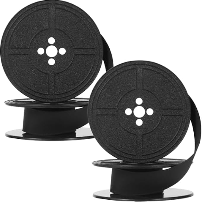 2PCS UNIVERSAL TYPEWRITER RIBBON, PORTABLE PRINTER INK RIBBONS SPOOLS, SPOOL REPLACEMENT TOOLS FOR MOST VINTAGE TYPEWRITERS- BLACK - Image 2