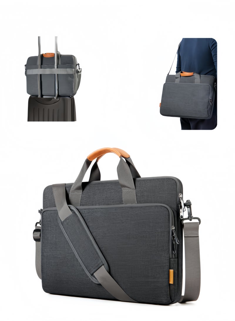XICEN 15.6 inch Laptop Bag, Large Capacity Business Handbag,Portable Briefcase,Laptop Sleeve,Laptop Bags,Protective Laptop Sleeve for MacBook Air 15 inch M2 A2941 2023/Pro 16 inch M4 M3 M2 M1 2024-2019, 15-15.6 inch Notebook(Grey)  - Image 1