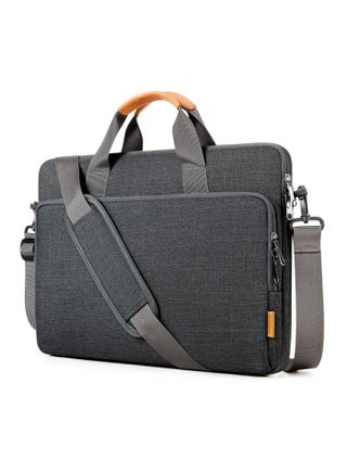 15.6 inch Laptop Bag,Large Capacity Business Handbag,Protective Laptop Sleeve,Laptop Computer PC Shoulder Bag Carrying Case,Water-Repellent Fabric Briefcase for Men and Women Work Office(Grey) - view 5