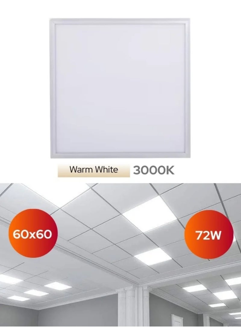 Square LED Push Type Light Warm White, 60x60cm, 72 Watts - Image 1