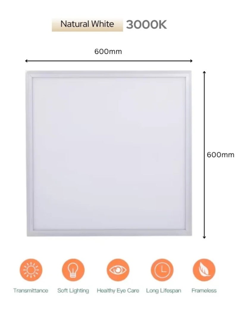 Square LED Push Type Light Warm White, 60x60cm, 72 Watts - Image 2