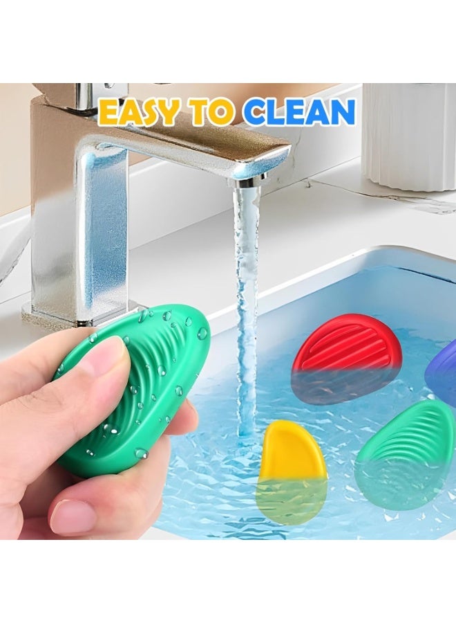 Meetion Fidget Toys, Sensory Toys for Autism, Sensory Stone Anxiety Relief Social Emotional Textured Worry Silent Fidget Toys, Stress Calming Quiet Fidget Toy for Adhd in School 6Pcs - Image 4