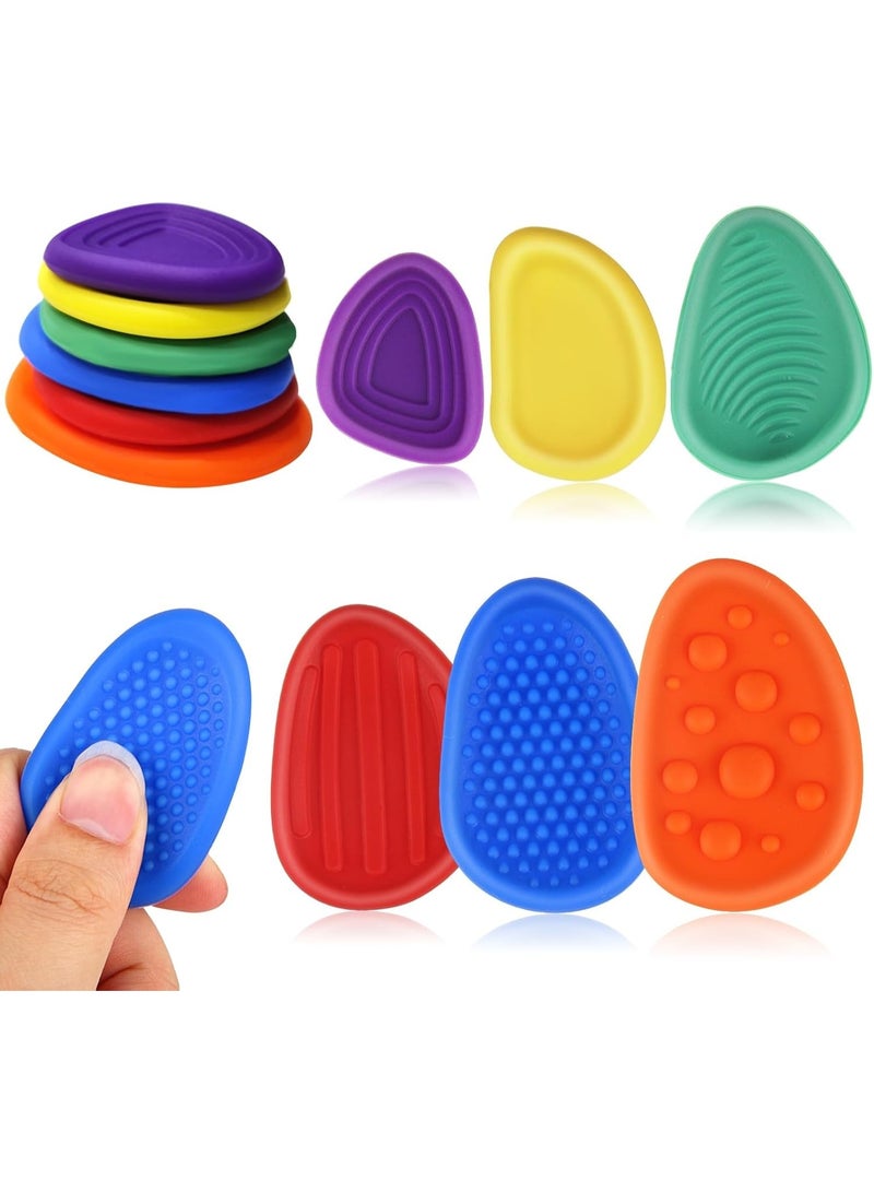 Meetion Fidget Toys, Sensory Toys for Autism, Sensory Stone Anxiety Relief Social Emotional Textured Worry Silent Fidget Toys, Stress Calming Quiet Fidget Toy for Adhd in School 6Pcs - Image 1