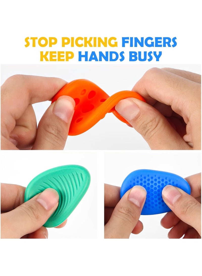 Meetion Fidget Toys, Sensory Toys for Autism, Sensory Stone Anxiety Relief Social Emotional Textured Worry Silent Fidget Toys, Stress Calming Quiet Fidget Toy for Adhd in School 6Pcs - Image 2