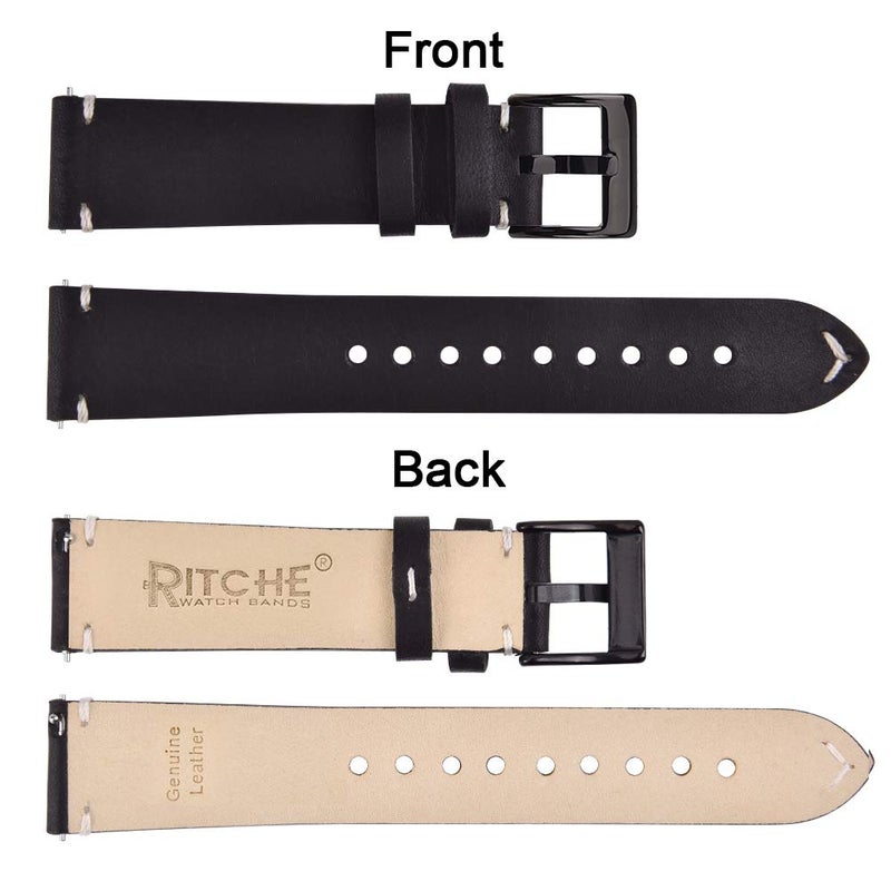 Ritche 22mm Classic Genuine Leather Watch Bands Christmas Stocking Stuffers Quick Release Vintage Leather Watch Straps Compatible with Fossil Watch for Men, Valentine's day gifts for him or her - Image 5