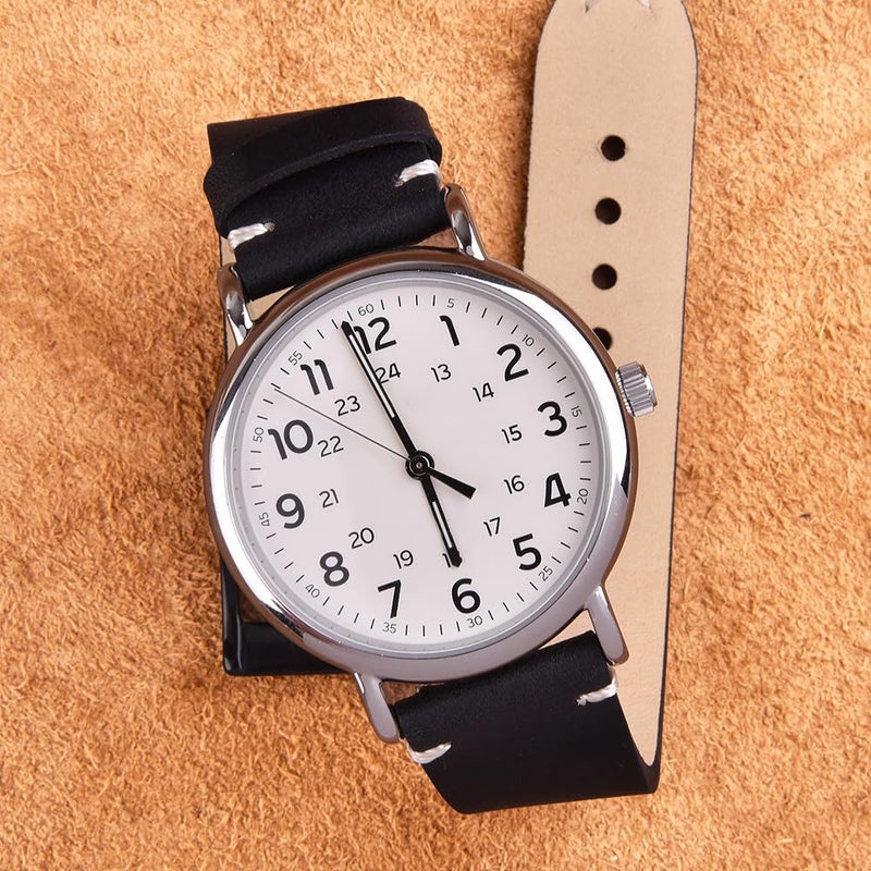 Ritche 22mm Classic Genuine Leather Watch Bands Christmas Stocking Stuffers Quick Release Vintage Leather Watch Straps Compatible with Fossil Watch for Men, Valentine's day gifts for him or her - Image 2