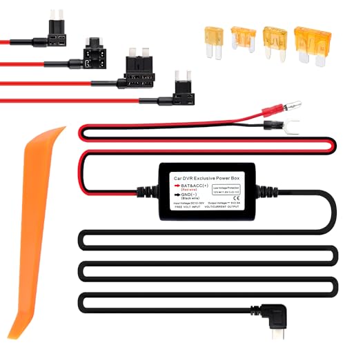 Salior 968Ft USB C Dash Cam Hardwire Kit 12V30V to 5V 25A Car Dash Camera Charger Power Supply4pcs 16AMG Car Fuse Tap4PCS 5A Blade Fuse for Dash CameraTypeC USB - Image 1