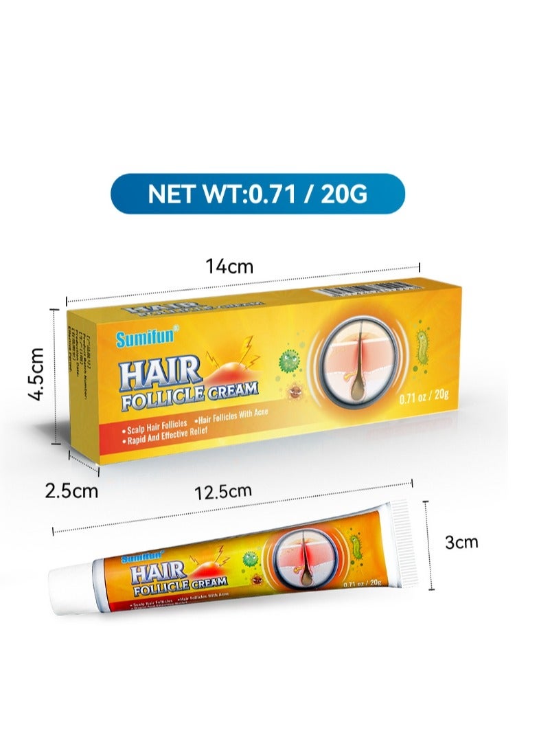 سوميفون كريم بصيلات الشعر، بصيلات شعر فروة الرأس وبصيلات الشعر المصابة بحب الشباب، علاج للوجه والجسم، علاج طبيعي لحب الشباب الكيسي، كريم بصيلات الشعر الفاخر ومزيل البثور - 20 جرام - Image 5
