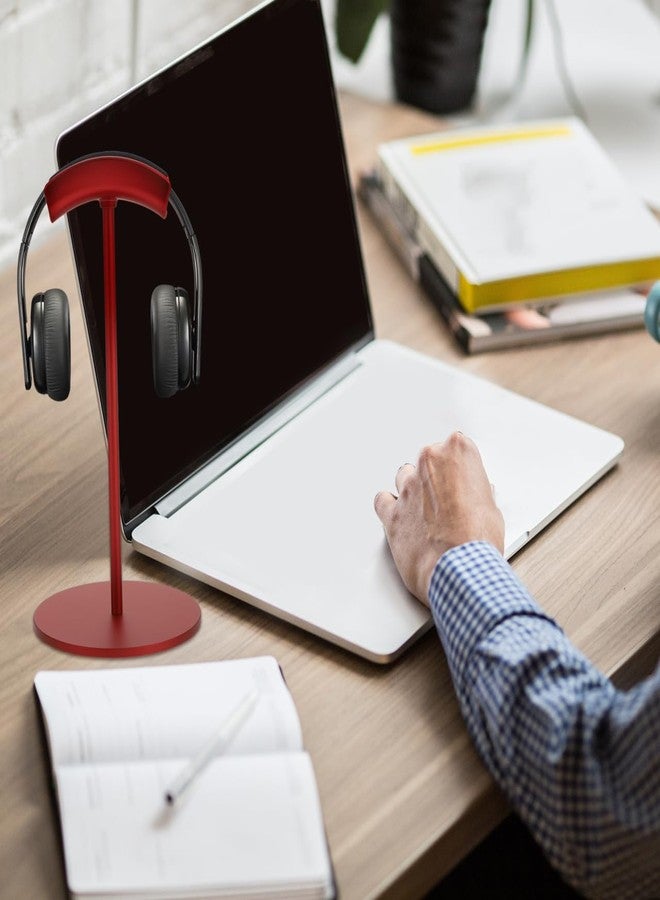 Luxshiny Headphone Stand Metal Desktop Holder for Pc Gaming Headset Lightweight Red Aluminum Alloy Headset Rack Space-Saving Organizer for Office and Home - Image 5