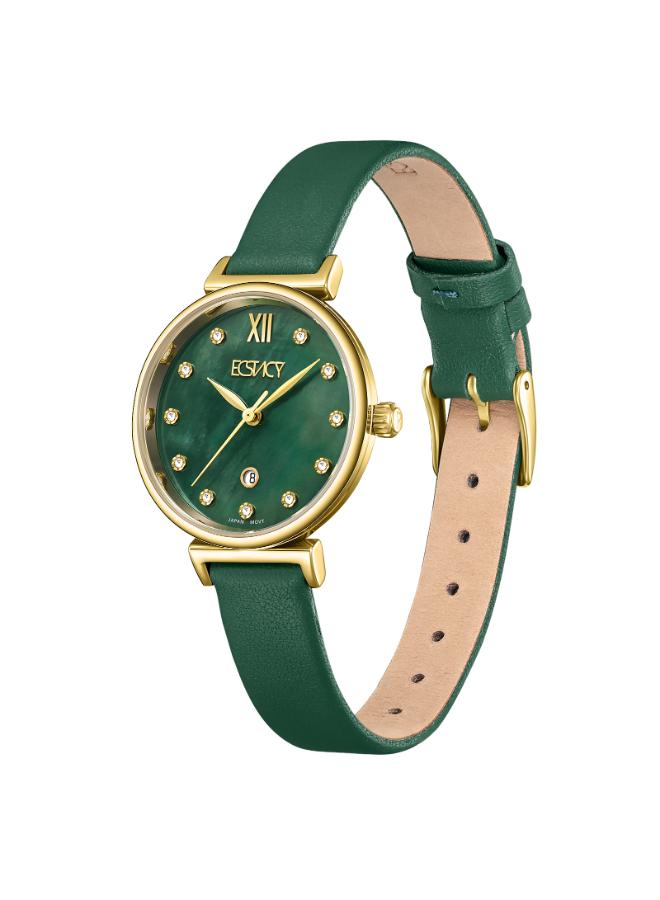 ECSTACY Women's Leather Analog Watch E25507-GLGMG - 30mm mm - Image 2