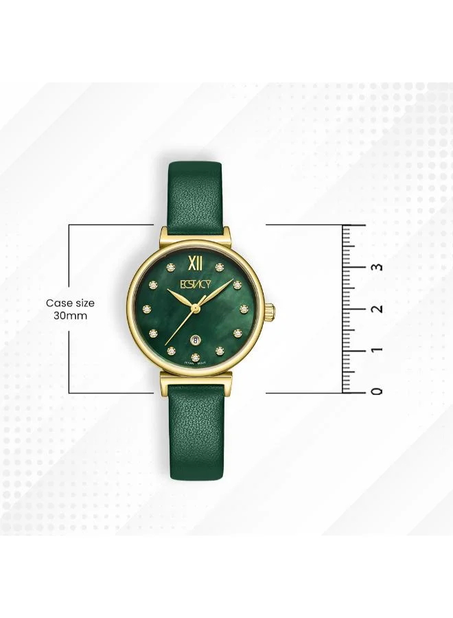 Ecstacy  Women's Leather Analog Watch E25507-GLGMG - 30mm mm for Women | Best Price UAE