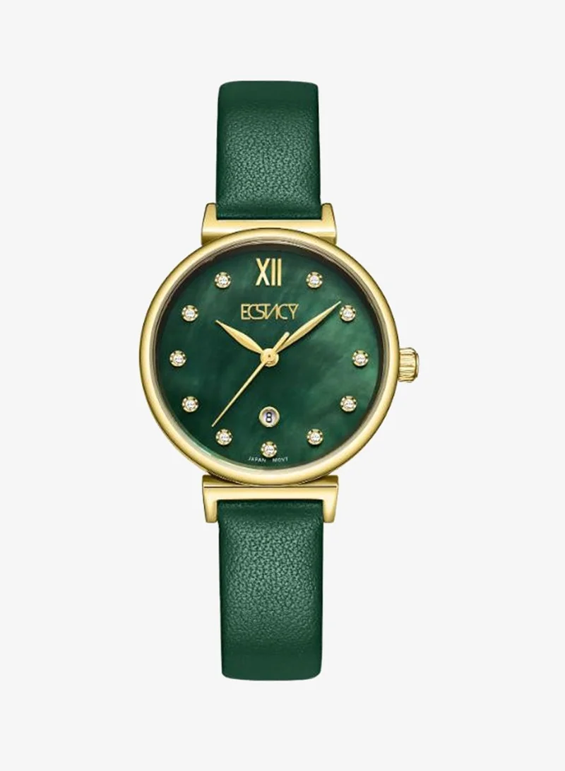 Women's Leather Analog Watch E25507-GLGMG - 30mm mm