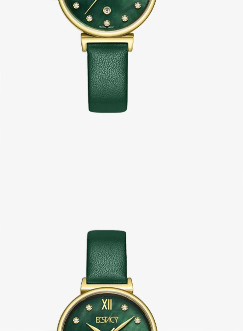 Ecstacy  Women's Leather Analog Watch E25507-GLGMG - 30mm mm for Women | Best Price UAE