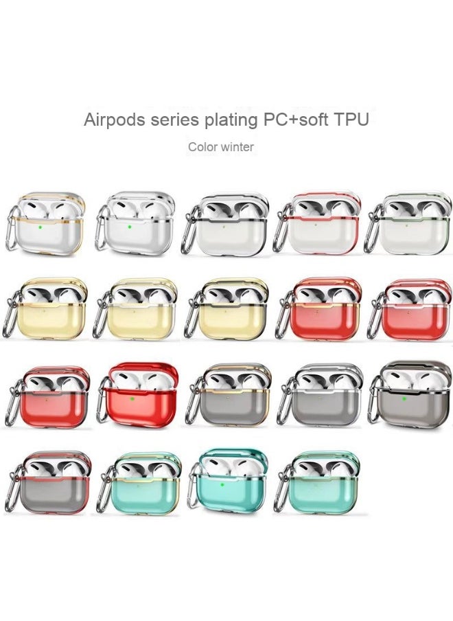 Generic - Fashion Transparent Plating Protective Case Cover for Apple AirPods Pro/Pro2 for Men Women - Image 1