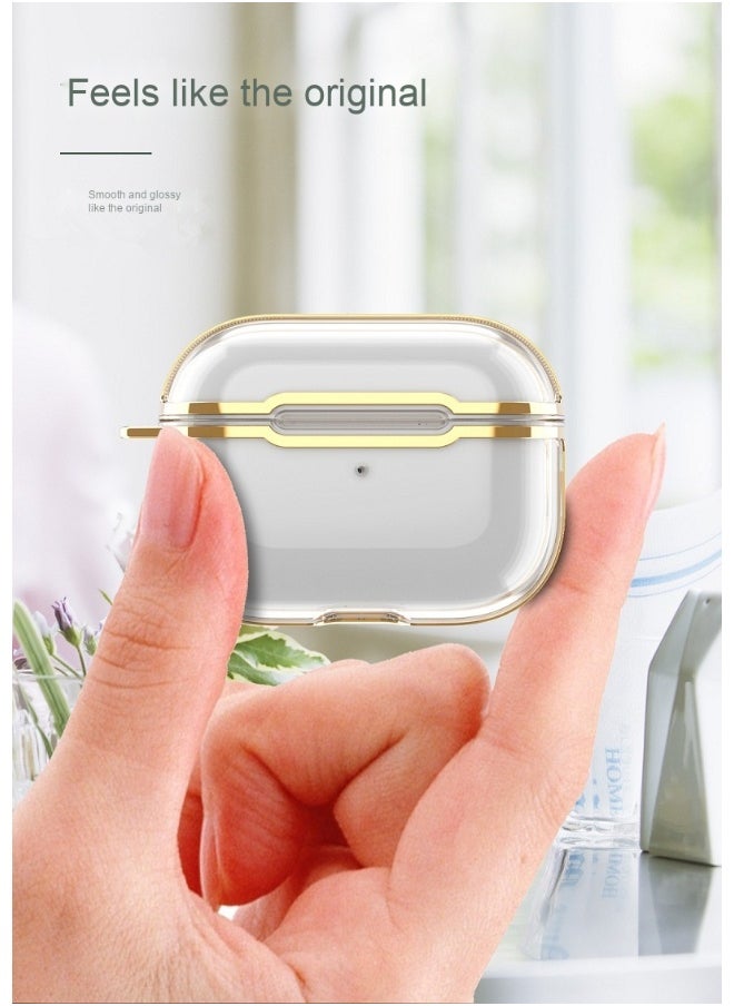 Generic - Fashion Transparent Plating Protective Case Cover for Apple AirPods Pro/Pro2 for Men Women - Image 1