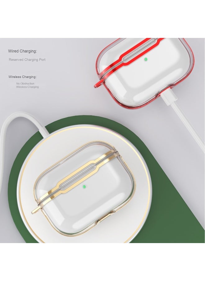 Generic - Fashion Transparent Plating Protective Case Cover for Apple AirPods Pro/Pro2 for Men Women - Image 1