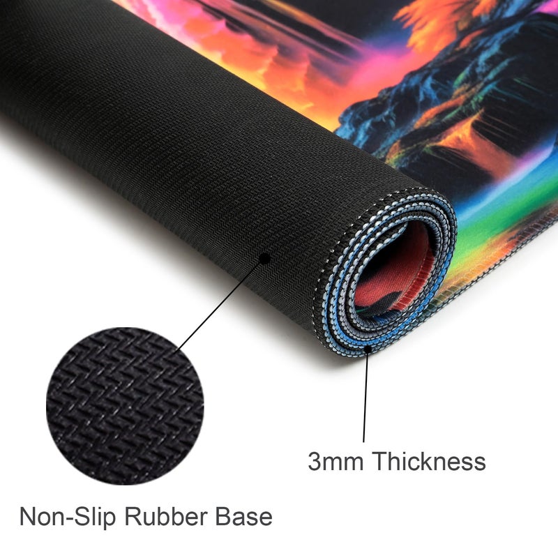 Simpkeely Large Fantasy Waterfall Gaming Mouse Pad - Blacklight Waterproof Glowing Desk Mat, 31.5" x 11.8" Extended Non-Slip Rubber Base for Office & Home - Image 5