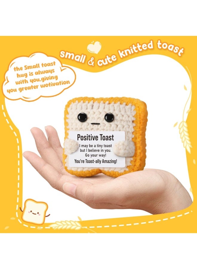 GROIC Positive Pocket Toast Doll, Funny Emotional Support Knitted Toast Toy with Positive Card, Woolen Crochet, Cheer Up Graduation Gift, Encouragement for Friends - Image 3