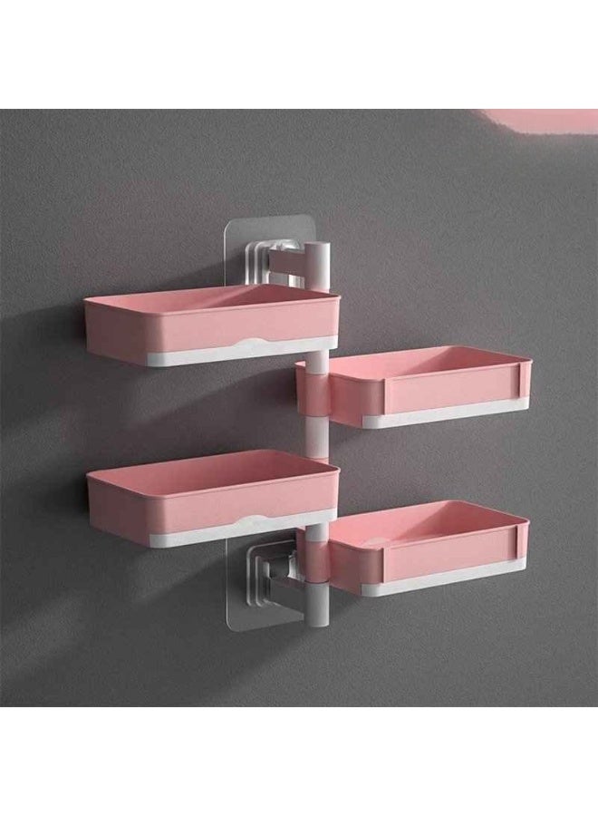 منظم حمام دوار مثبت على الحائط بأربعة أرفف - Image 3