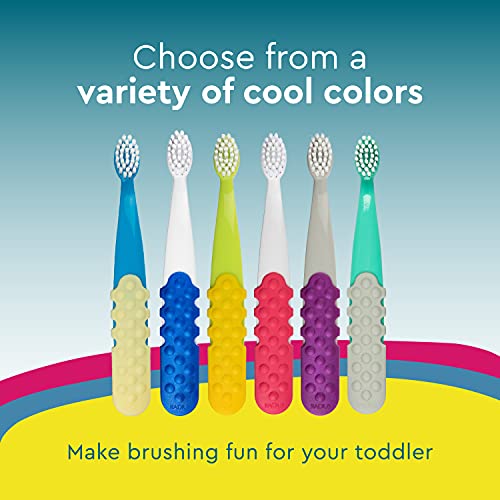Radius Totz Plus Brush Kids Toothbrush Silky Soft BPA Free ADA Accepted Designed for Delicate Teeth & Gums for Children 3 Years & Up - WhiteBlue - Pack of 1 - Image 5