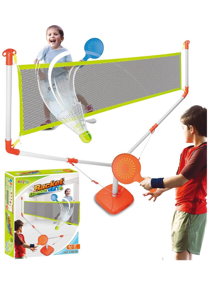 KINGSPORT Tennis Badminton Sports Set with Net Stand, 2 Rackets and 2 Balls for Indoor Outdoor Garden - Image 1