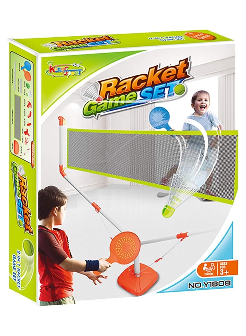 KINGSPORT Tennis Badminton Sports Set with Net Stand, 2 Rackets and 2 Balls for Indoor Outdoor Garden - Image 3