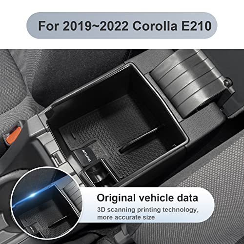SKTU 2022 2023 2024 2025 2026 Toyota Corolla Center Console Organizer 2020-2025 2026 Corolla E210 Console Tray 2024 2025 2026 Corolla Accessories Insert Tray with USB Hole and Coin Holder (Black) - Image 4