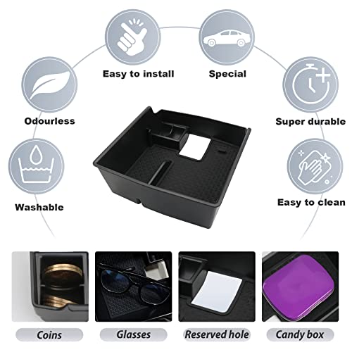 SKTU 2022 2023 2024 2025 2026 Toyota Corolla Center Console Organizer 2020-2025 2026 Corolla E210 Console Tray 2024 2025 2026 Corolla Accessories Insert Tray with USB Hole and Coin Holder (Black) - Image 5