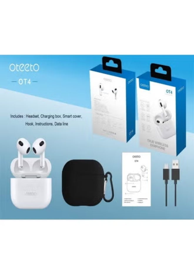 Oteeto OT4 True Wireless Earbuds – HiFi Sound, Noise Cancellation, Wireless Charging, Touch Control, Bluetooth 5.1, Sweat-Resistant, Long Battery Life – Compatible with Android & iOS Devices - Image 2