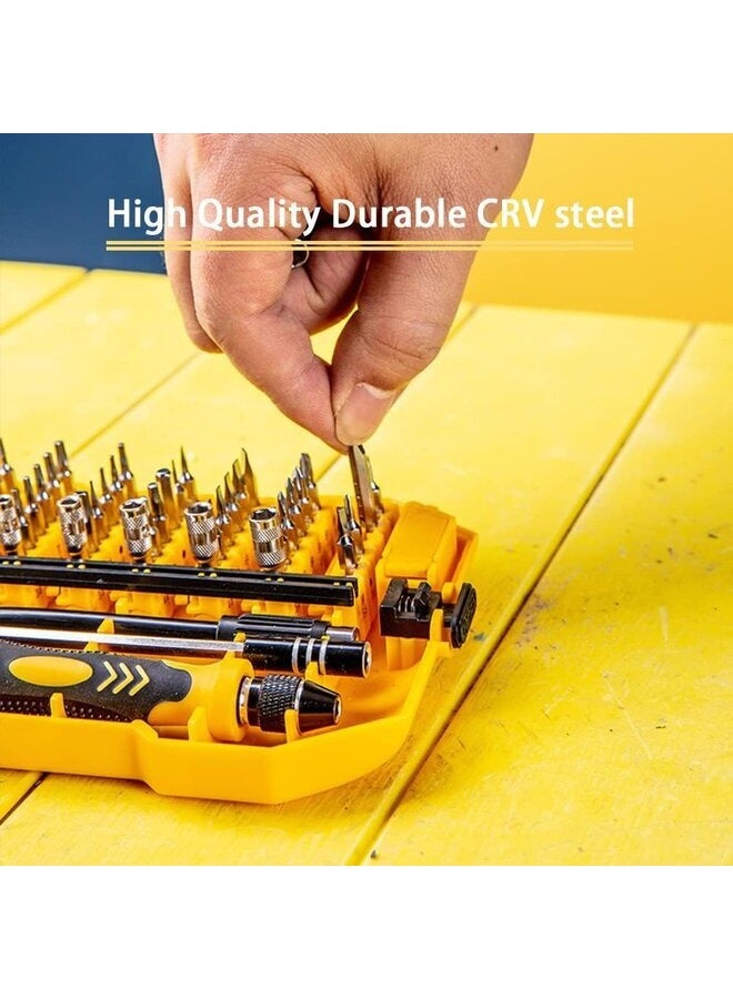 DELI Screwdriver Set, 45 in 1 with 42 Screwdriver Bits, a extension bar and an soft bar, Magnetic Repair Tool Kit for Camera, Computer, Mobile Phone and Game Console, Rubber-Plastic Handle DL3545 - Image 4