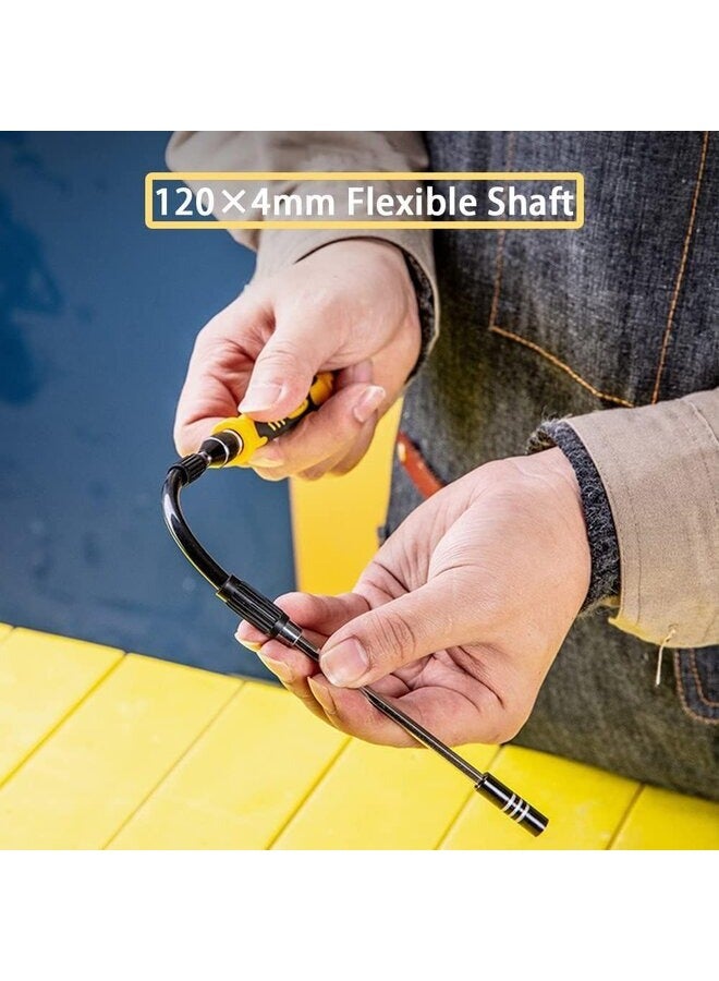 DELI Screwdriver Set, 45 in 1 with 42 Screwdriver Bits, a extension bar and an soft bar, Magnetic Repair Tool Kit for Camera, Computer, Mobile Phone and Game Console, Rubber-Plastic Handle DL3545 - Image 3