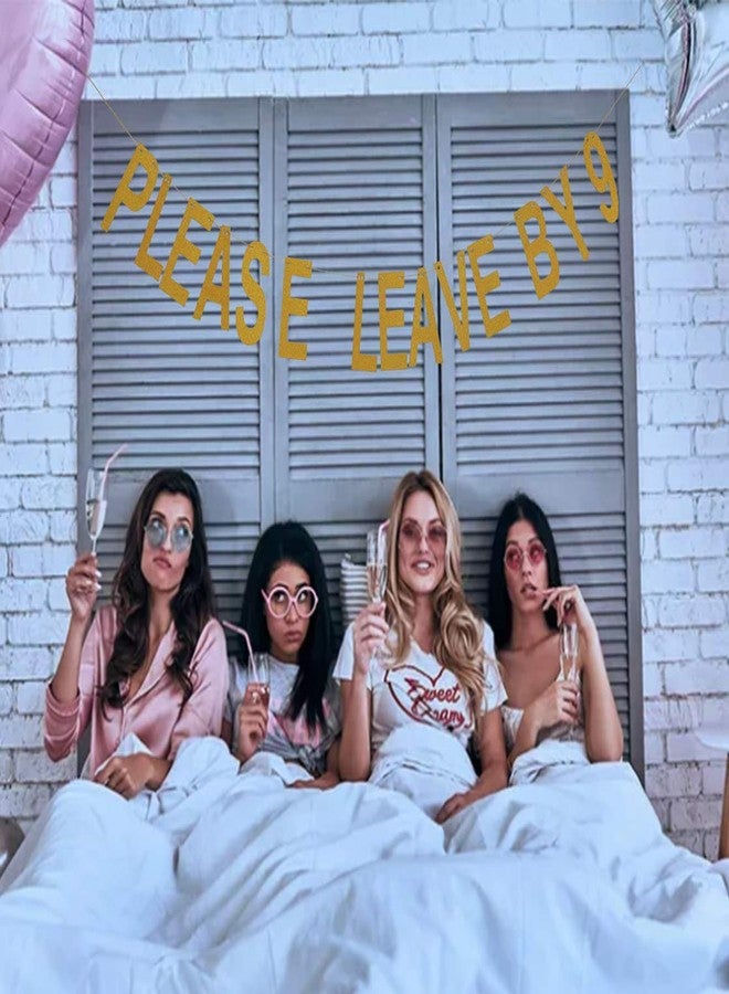 Ucity Please Leve by 9 Banner Gold Glitter Party Supplies for Bachelorette Party Bridal Shower Engagement Decorations - Image 3