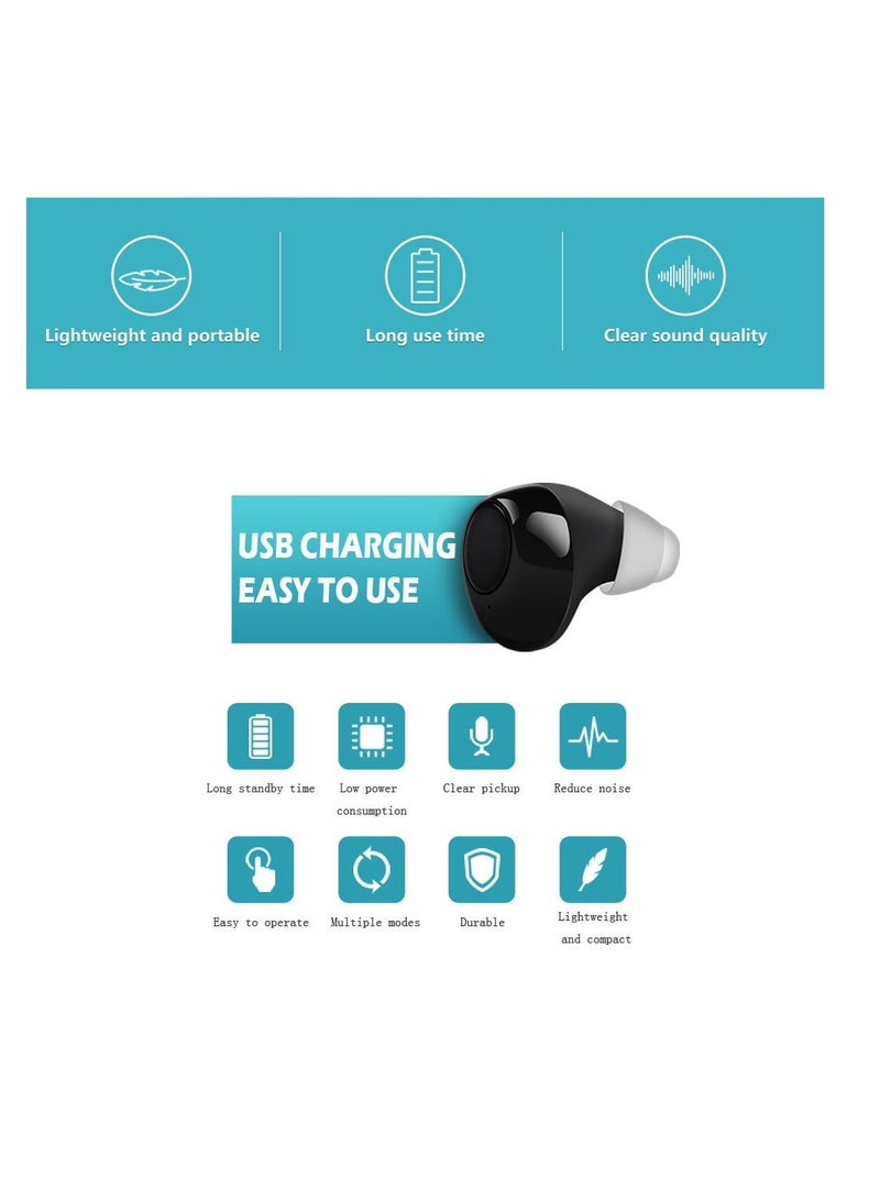 Generic Rechargeable Hearing Amplifier Digital Adjustable Tone for Young Elderly Hearing Loss Sound Amplifier Voice Enhancer Hearing Aids with Charging Box  - Image 3