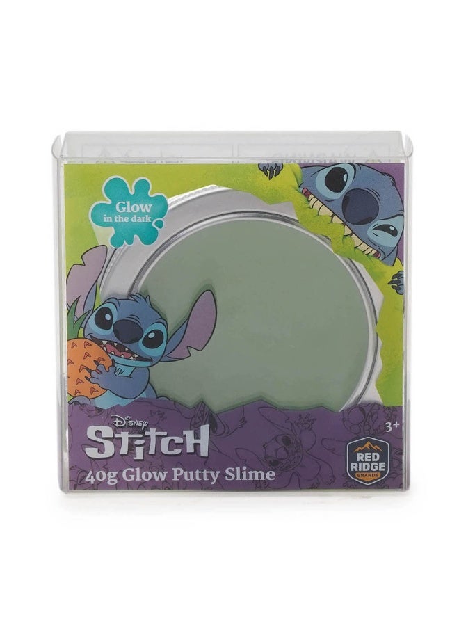 Disney Stitch 40g Glow-in-the-dark Putty Slime | Creative Play, Stress Relief & Sensory Exploration Toy | Squish, Stretch, & Mould It | Green | Age 3 + Year - Image 1