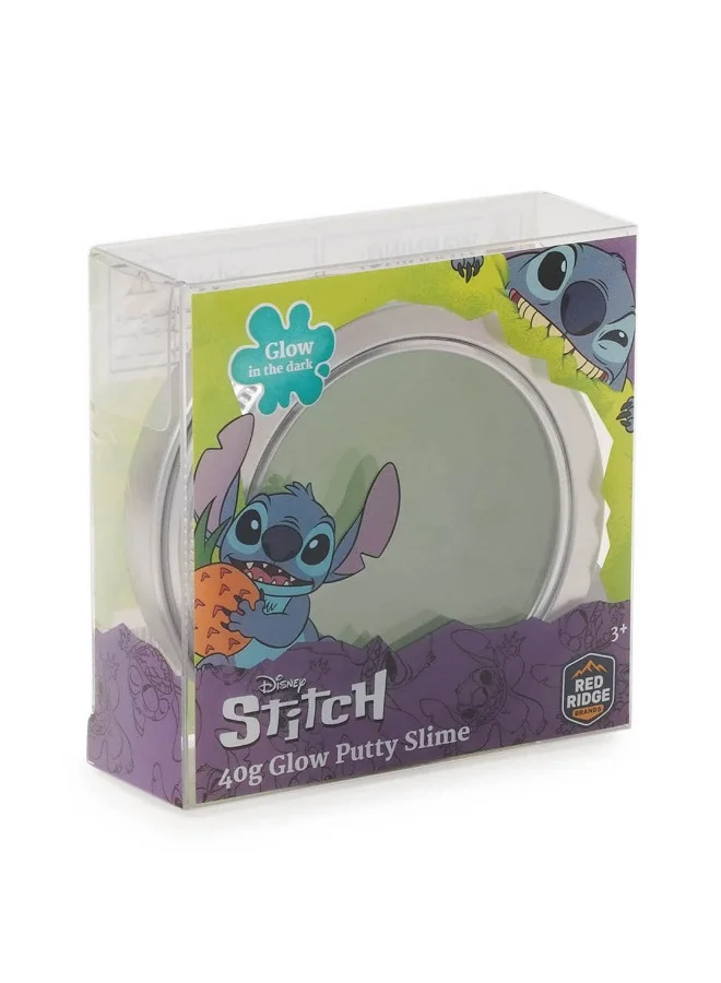 ديزني Stitch 40g Glow-in-the-dark Putty Slim | Creative Play, Stress Relief & Sensory Exploration Toy | Squish, Stretch, & Mould It | Green | Age 3 + Year