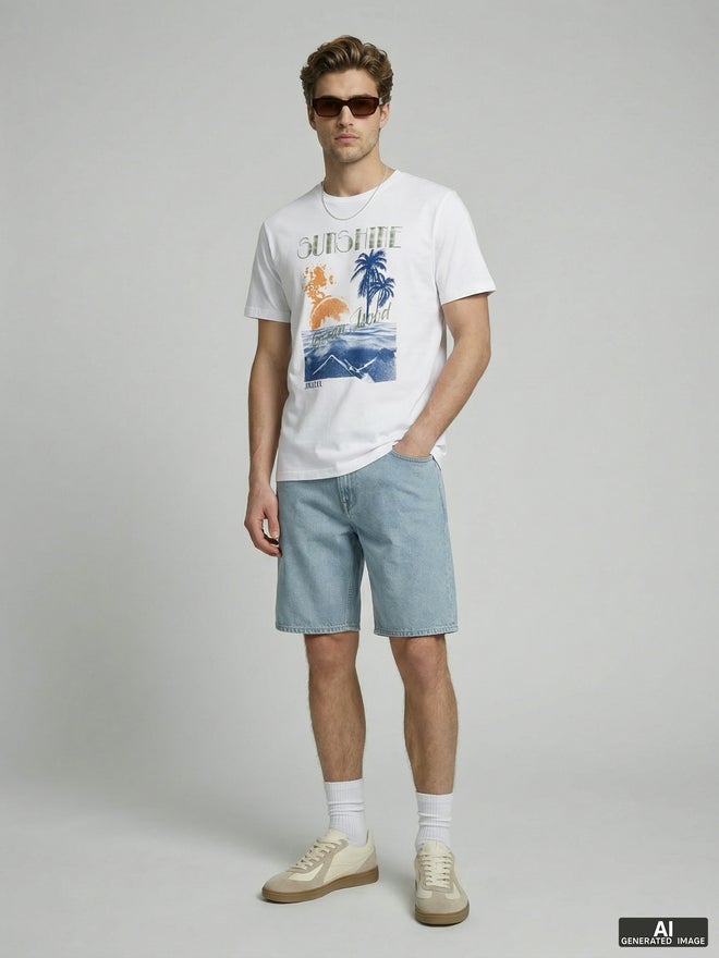 Rebel Men Graphic Print Crew Neck T-Shirt - Image 4