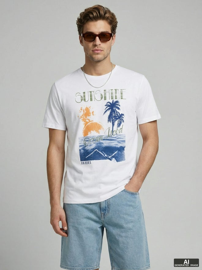 Rebel Men Graphic Print Crew Neck T-Shirt - Image 2