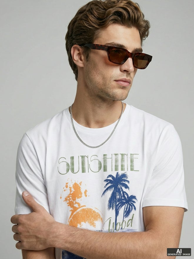 Rebel Men Graphic Print Crew Neck T-Shirt - Image 5