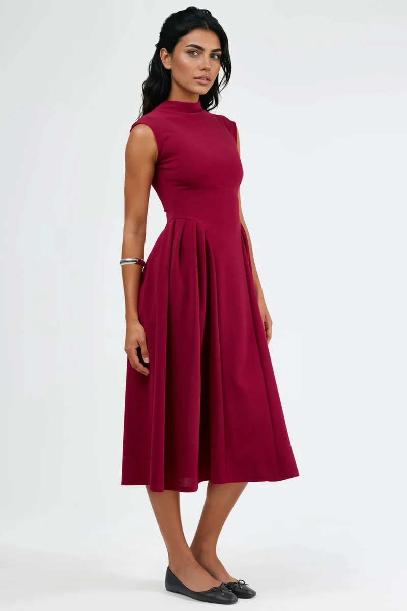 Busem BUSEM Textured Paneled Midi Dress