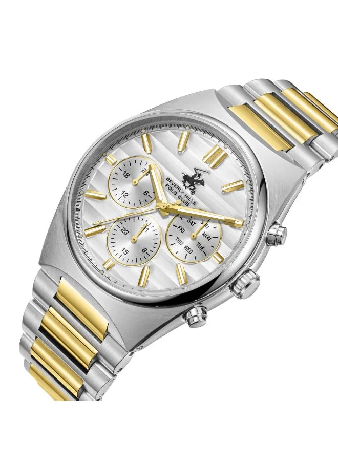 BEVERLY HILLS POLO CLUB BEVERLY HILLS POLO CLUB BP3744X.330 Men's Multi Function Display Watch & Metal Strap Silver/Gold