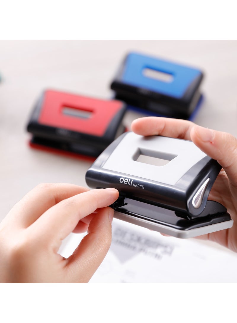 Deli E0103 Punch - 10 Sheets, 80mm, 桅6mm, Gray/Blue/Red - Image 5