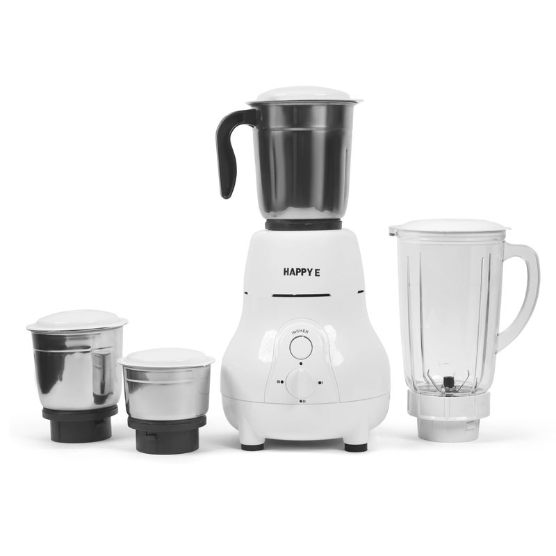 HAPPY E Amigo 750W Mixer Grinder with 4 Jars (3 Stainless Steel + 1 Transparent ABS Shake Jar) | 100% Copper Motor | 22,000 RPM | Heavy Duty | Food Grade Blades | 2-Year Warranty | ISI Certified - Image 2
