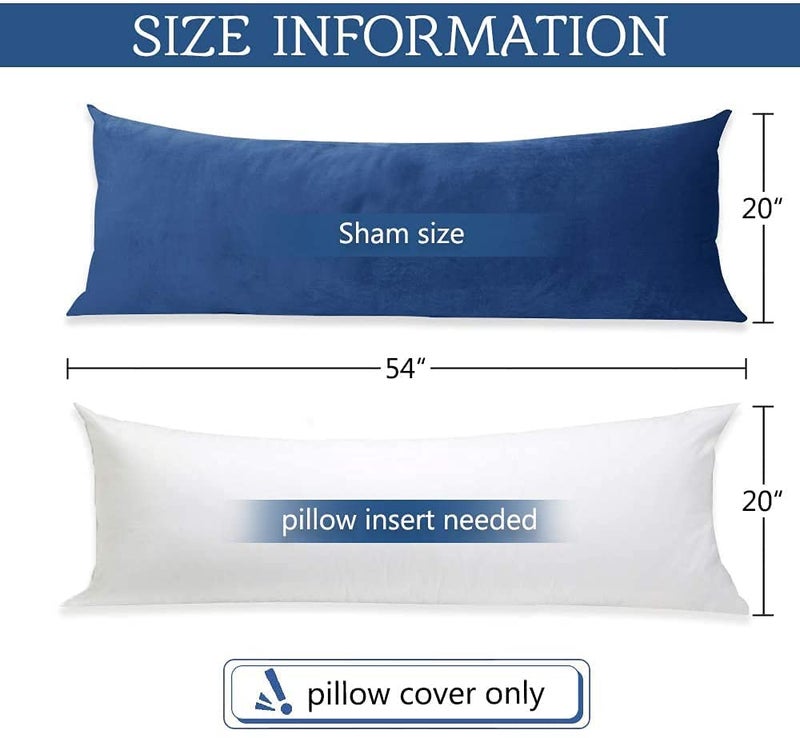 CottonFry Solid 250 TC Ultra Soft Velvet Body Pillow Cover/Case Pillowcase with Hidden Zipper, Zippered Body Pillow Case (Sky Blue, 20x54), 53 x 137 cm, 1 piece - Image 5