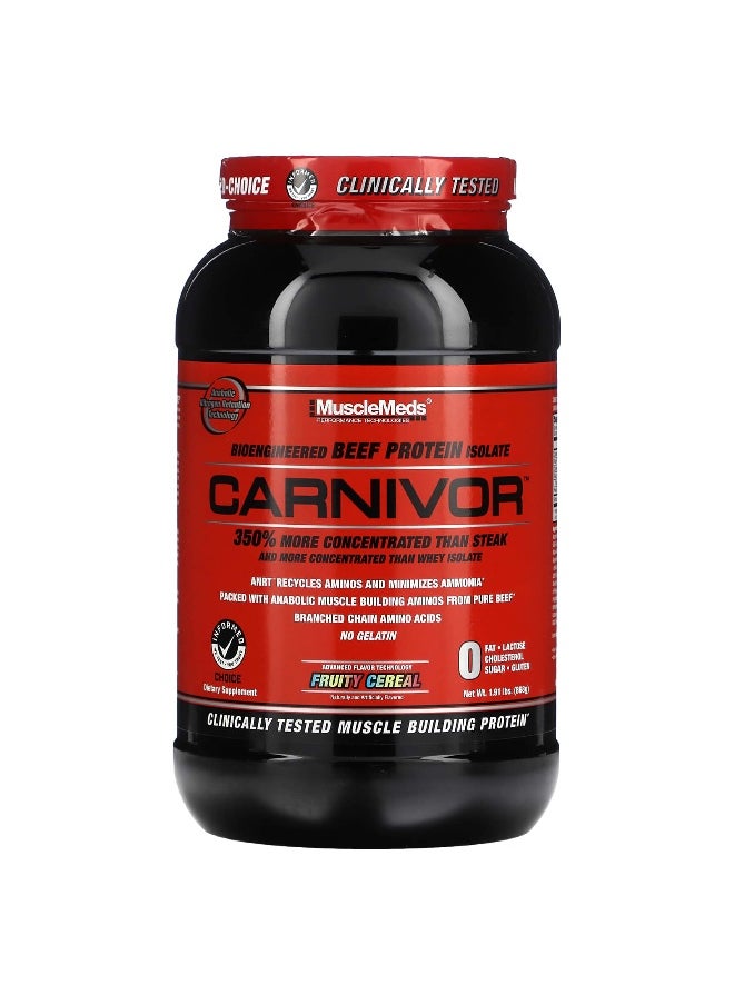 MUSCLEMEDS MuscleMeds, Carnivor, Bioengineered Beef Protein Isolate, Fruity Cereal, 1.91 lbs (868 g)  - Image 1