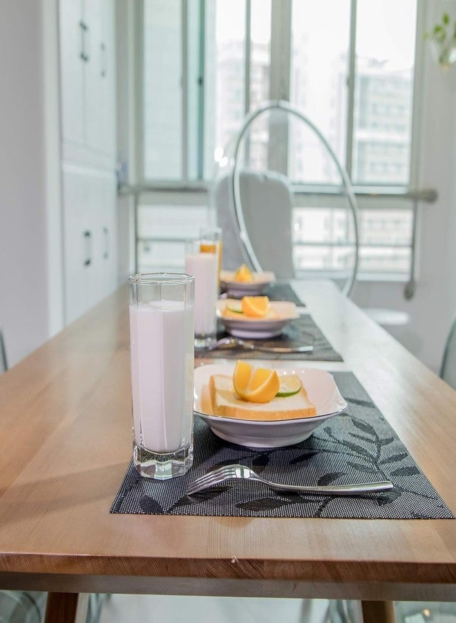 KETOVED Dining Table Mats 4 Pieces, Washable/Heat and Stain Resistant, Indoor/Outdoor Placemats, PVC Table Placemats (Black Flower) - Image 4