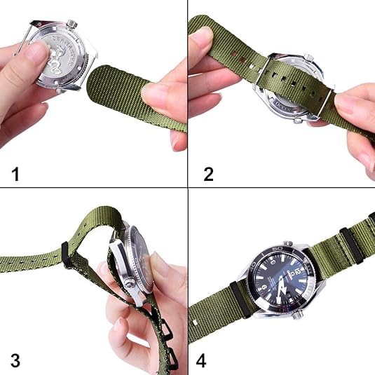 Ritche Christmas Gift Nylon Watch Strap with Heavy Buckle Bands 18mm 20mm 22mm Premium Seat Belt Nylon Watch Bands for Men Women, White Elephant Gifts, Stocking Stuffers for Men - Image 4