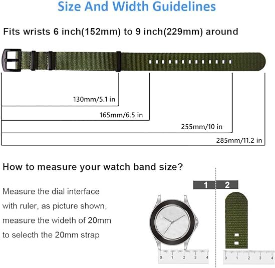 Ritche Christmas Gift Nylon Watch Strap with Heavy Buckle Bands 18mm 20mm 22mm Premium Seat Belt Nylon Watch Bands for Men Women, White Elephant Gifts, Stocking Stuffers for Men - Image 5
