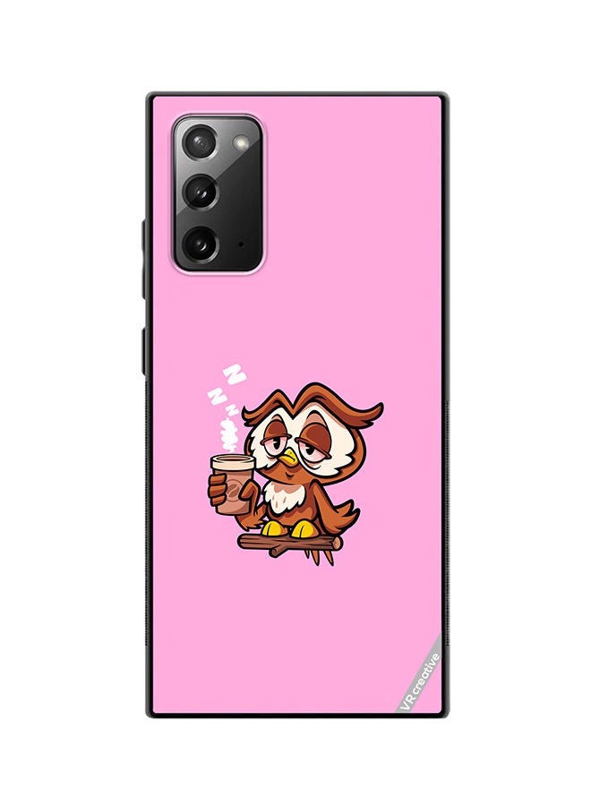 VR CREATIVE Protective Case Cover For Samsung Galaxy Note20 5G Sleepy Owl Design Multicolour - Image 1