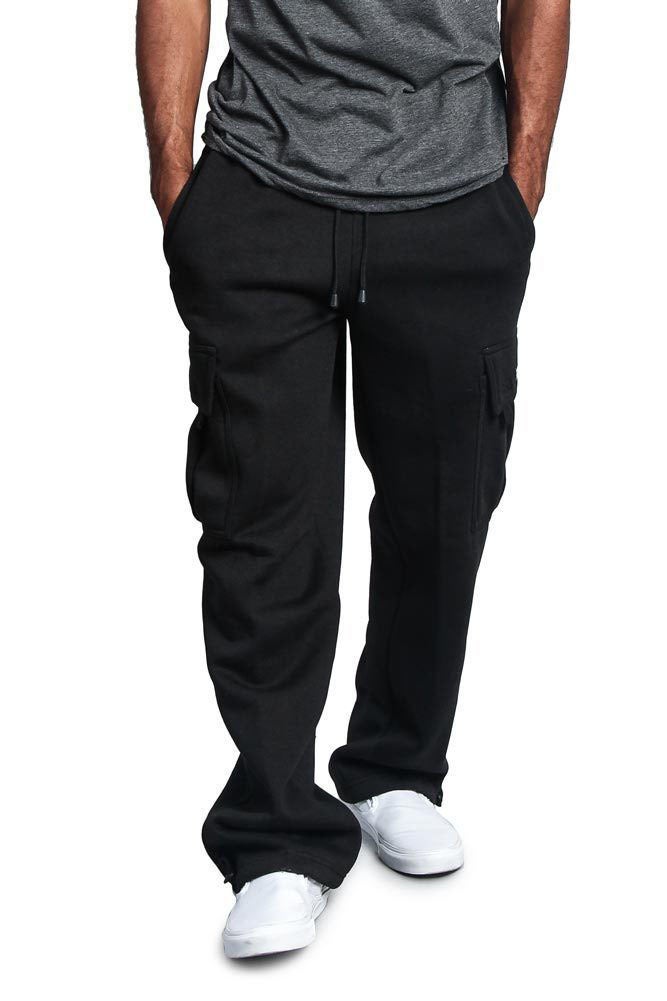 Mens Casual Multi-Pocket Loose Cargo Pants Dark gray  - Image 3